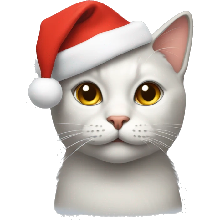 Cat wearing Christmas hat emoji