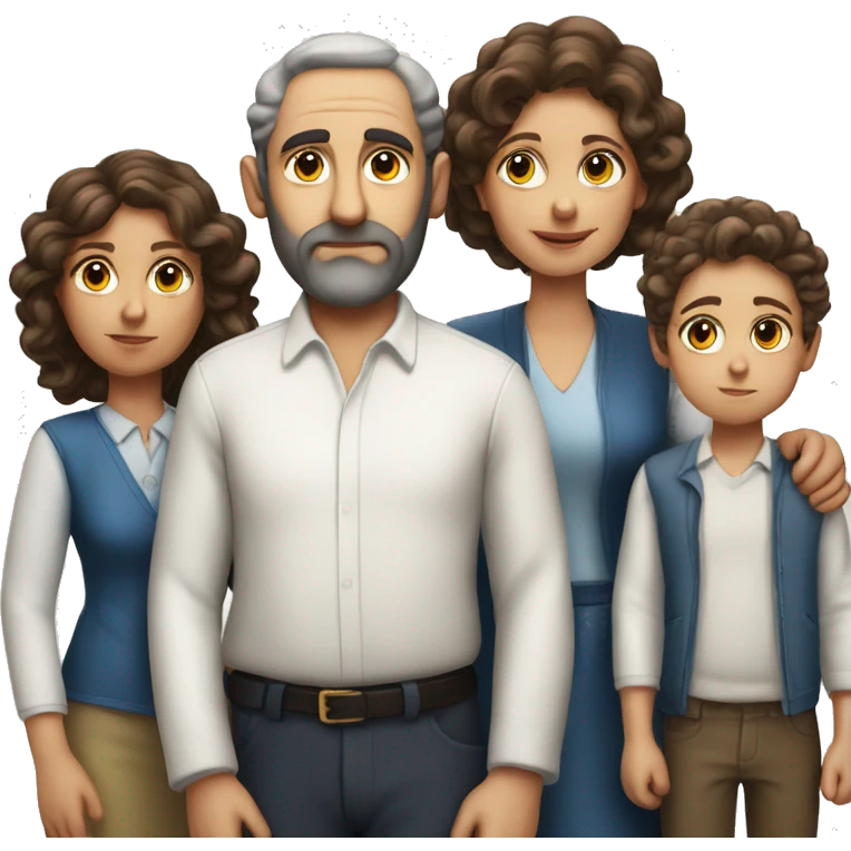 jewish family  photorealistic serious emoji