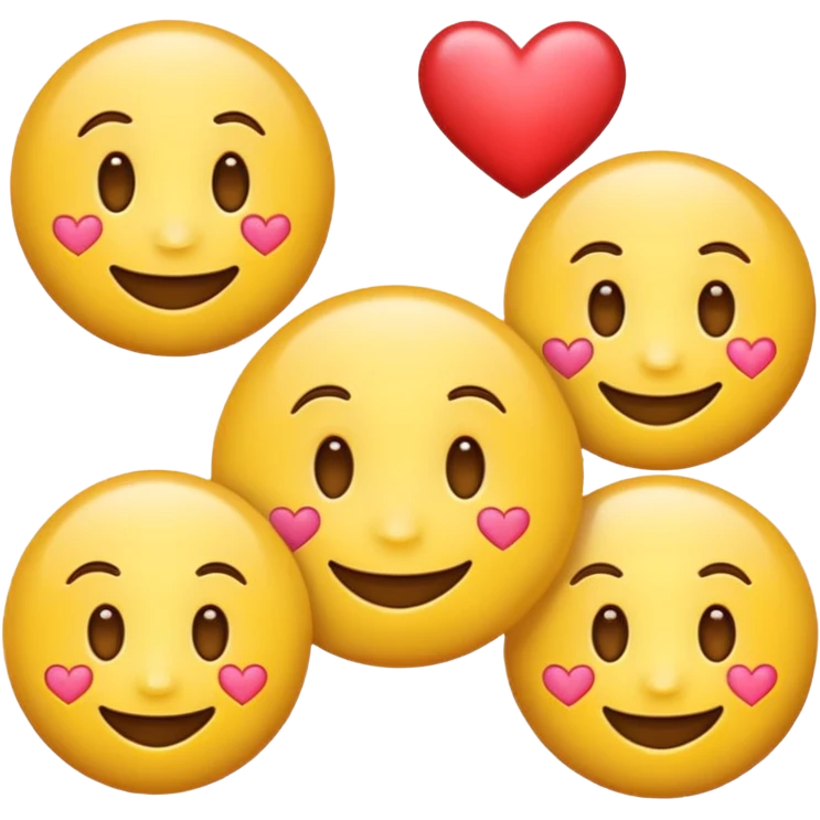 high emoji with hearts emoji