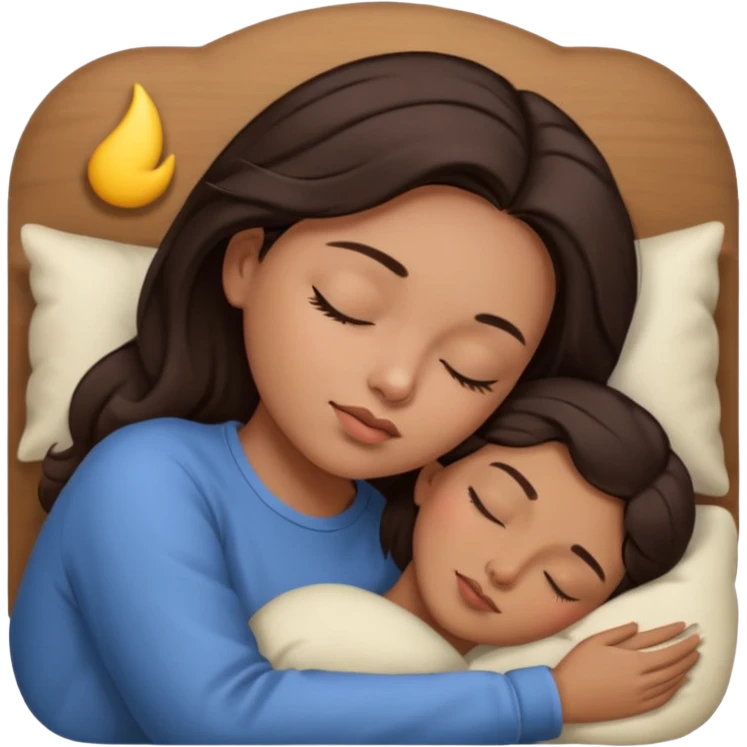Dormir cabelo preto pele morena clara mulher dormindo emoji
