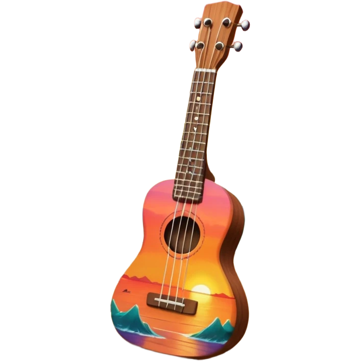 ukulele with a sunset on it emoji