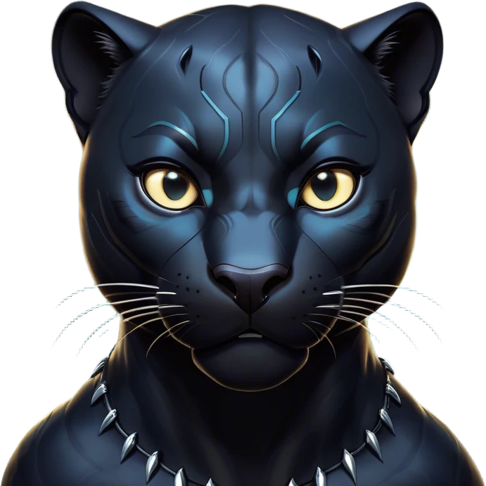 Cinematic Comical Panther Portrait Emoji, Head tilted dramatically with an exaggeratedly shocked expression, featuring a sleek, muscular body with wide, comically expressive eyes full of humorous disbelief, Simplified yet hilariously expressive features, highly detailed, glowing with a slightly sassy dark glow, high shine, dramatic yet playful, stylized with an air of quirky feline attitude, soft glowing outline, capturing the essence of a meme-worthy panther that looks ready to side-eye its way into viral fame! emoji