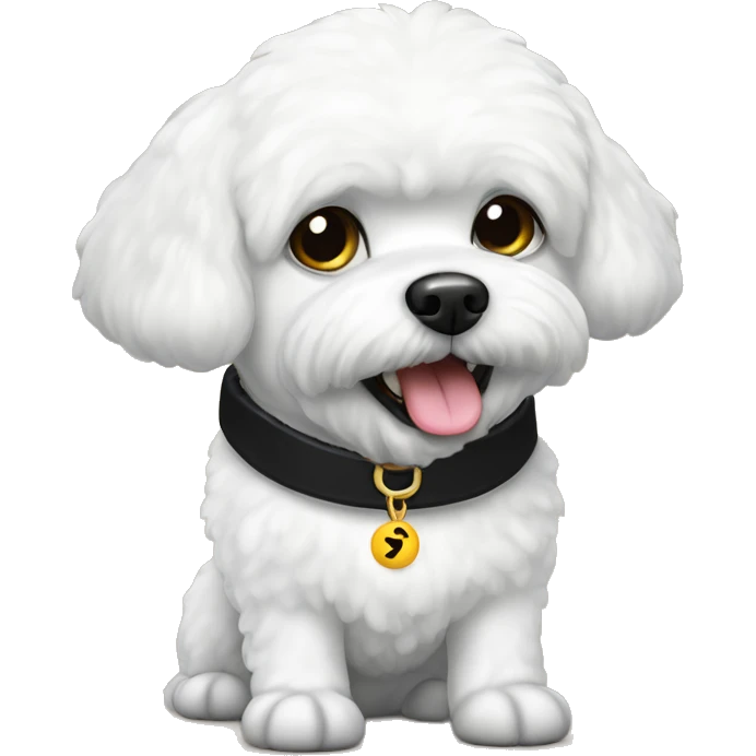 bichon frise with ravens collar emoji