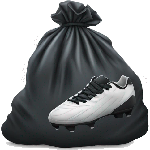 Trash bag with soccer cleats  emoji