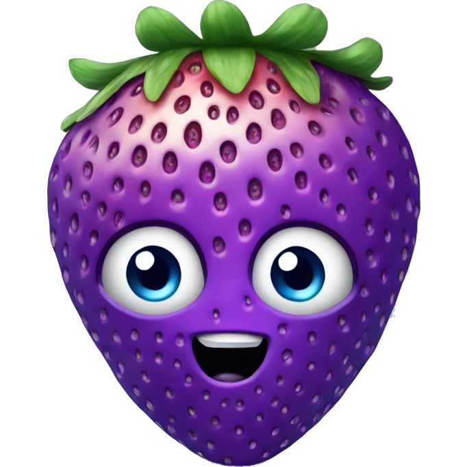 huge blue-purple strawberry with many pits emoji