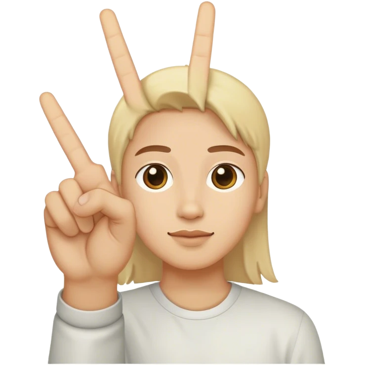 peace hand emoji