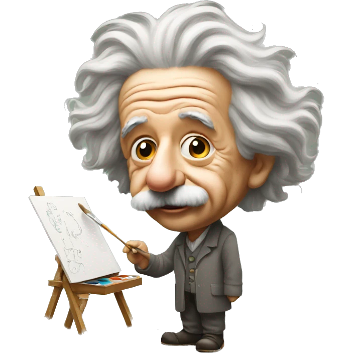 albert einstein painter paints himself emoji