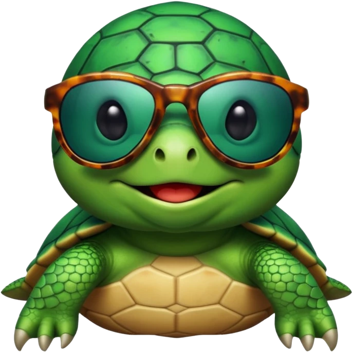Turtle with sunglasses emoji
