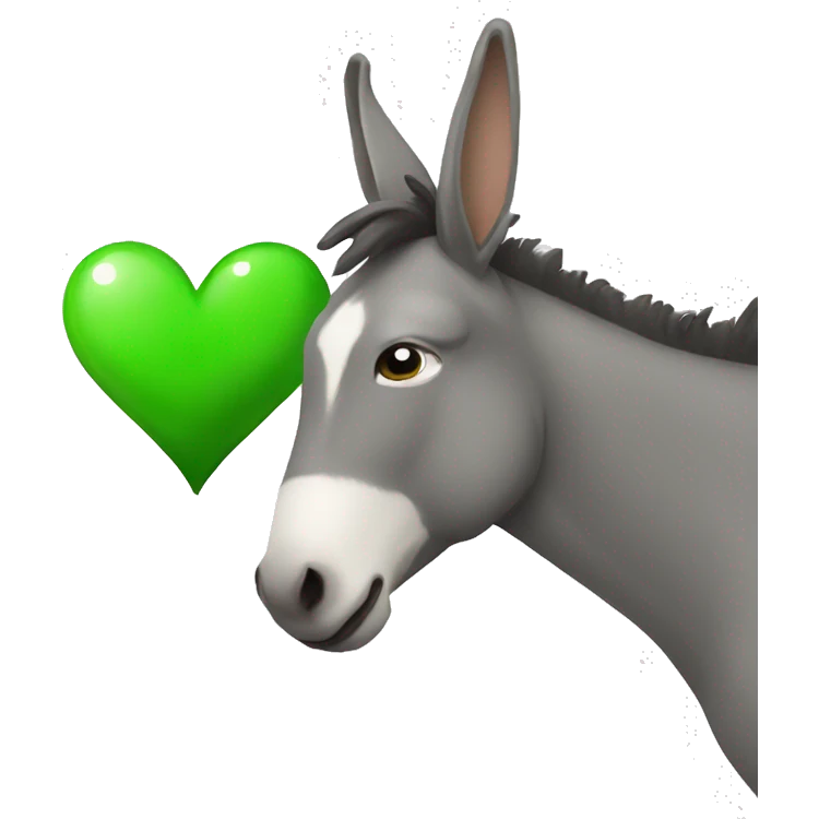donkey holding a green heart  emoji