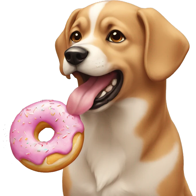 Dog eating donut emoji