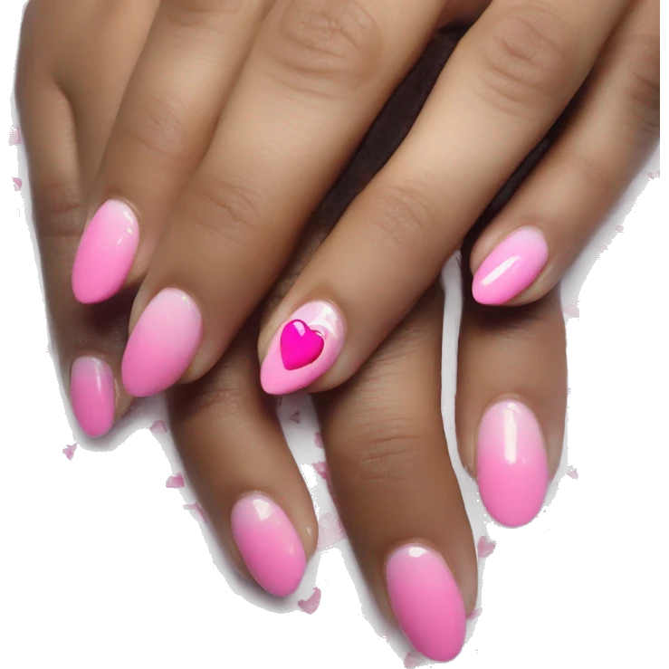 Pink heart nails emoji