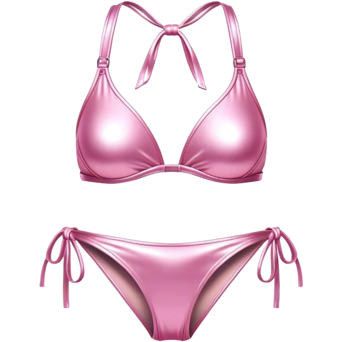 Realistic isolated light metallic pink bikini emoji