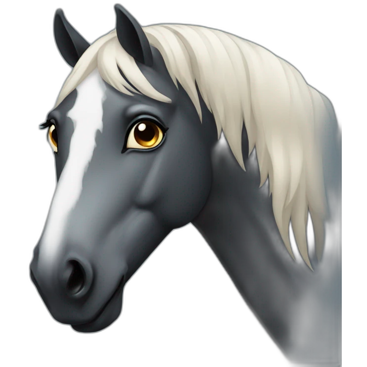 black horse with only one eye emoji