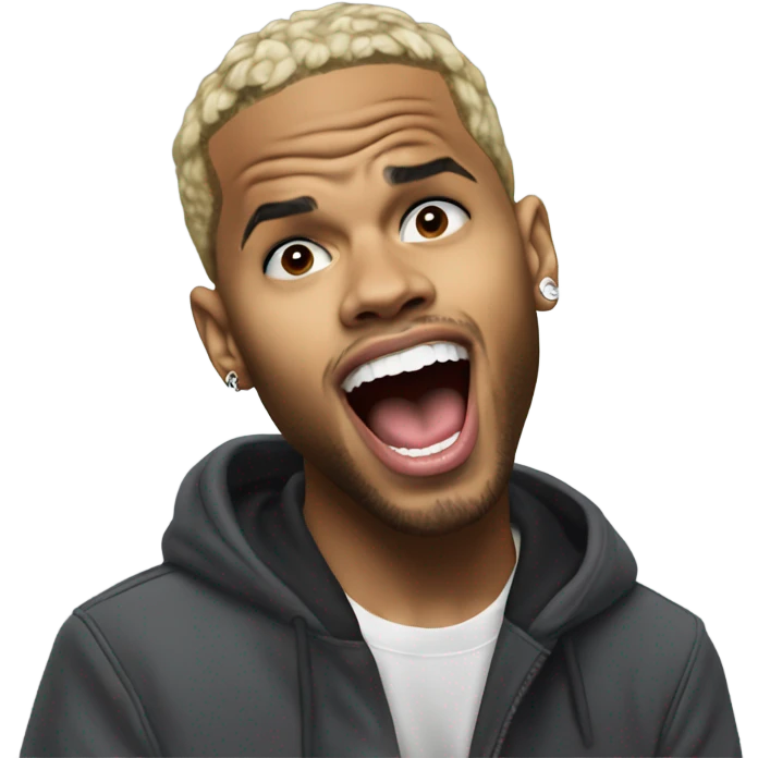 Hyper Realistic Chris Brown singing to Karruche  emoji