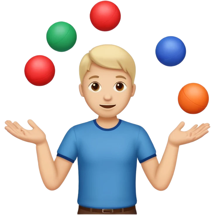 can some of the juggling balls faces (depicting customers and stakeholders) emoji
