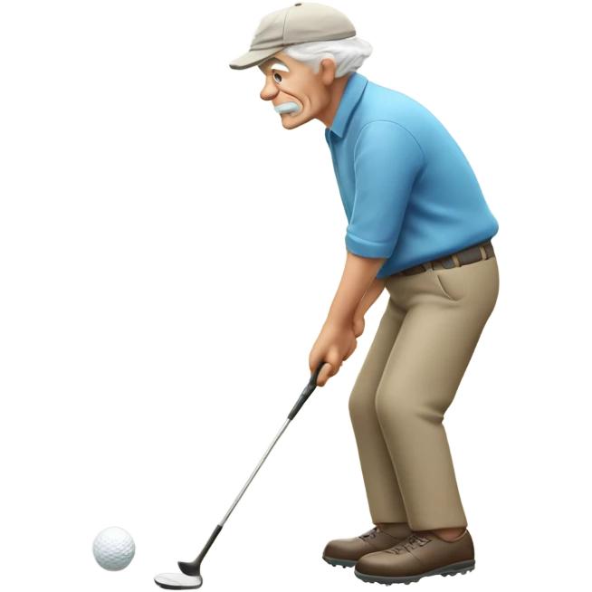 Old man golfing  emoji