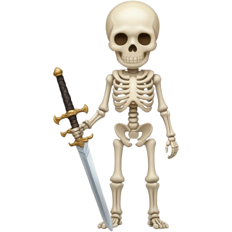 Skelton holding a sword cartoon emoji