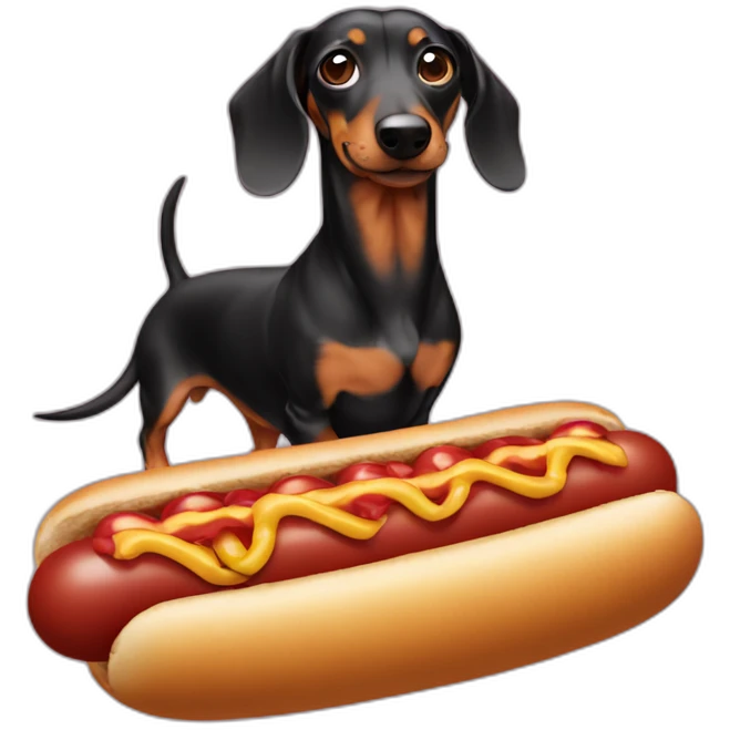 dachshund-with-hotdog-body emoji