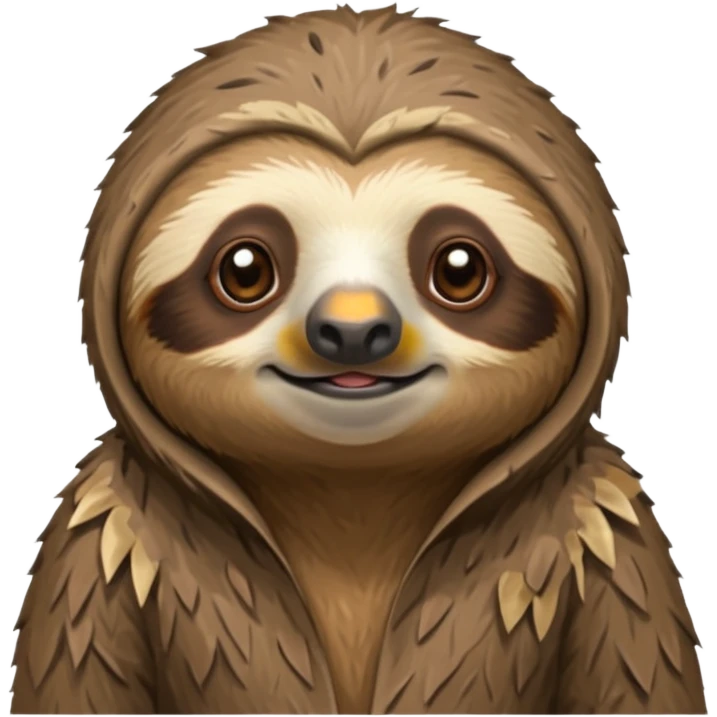 sloth in ragged animal skin clothes emoji