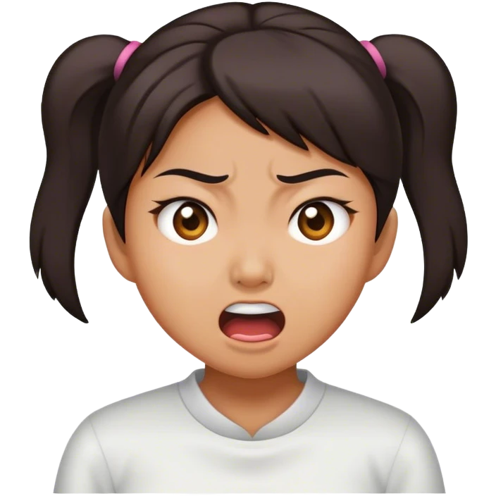 an asian girl getting mad and being annoying emoji
