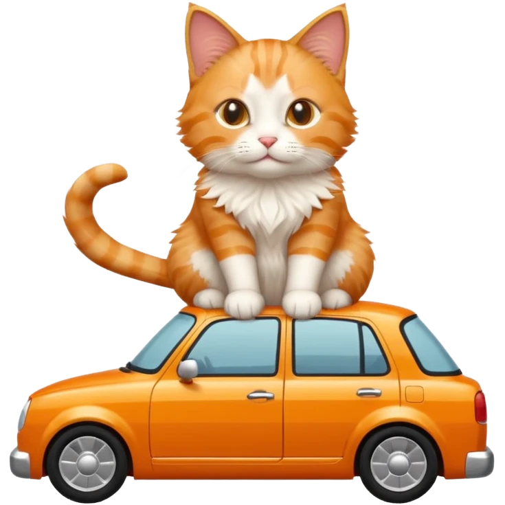 Cat on car  emoji