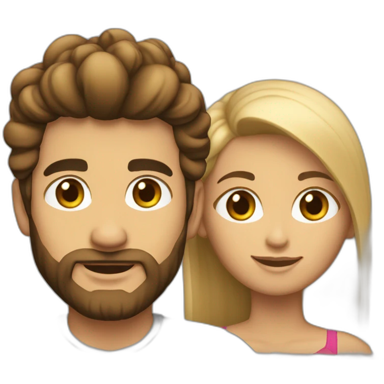 joven pelo rubio y mujer pelo largo jabalíes emoji