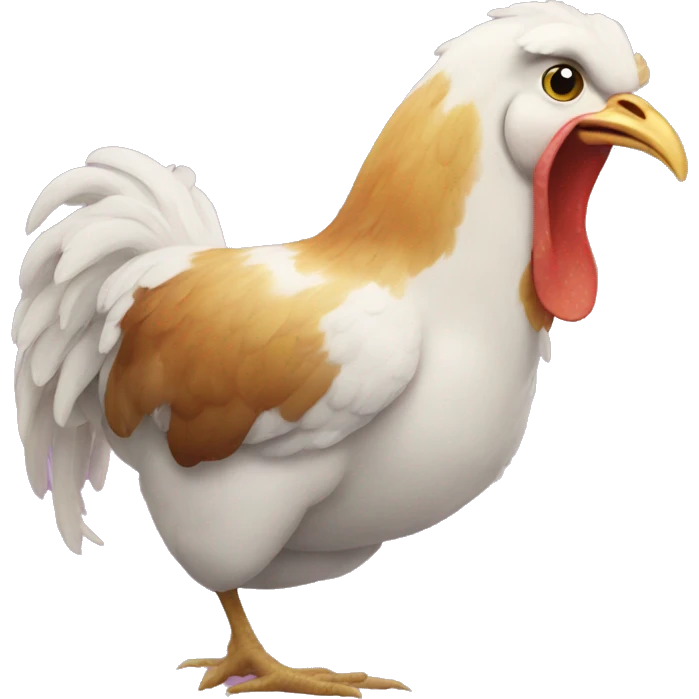 Chicken eating unicorn emoji