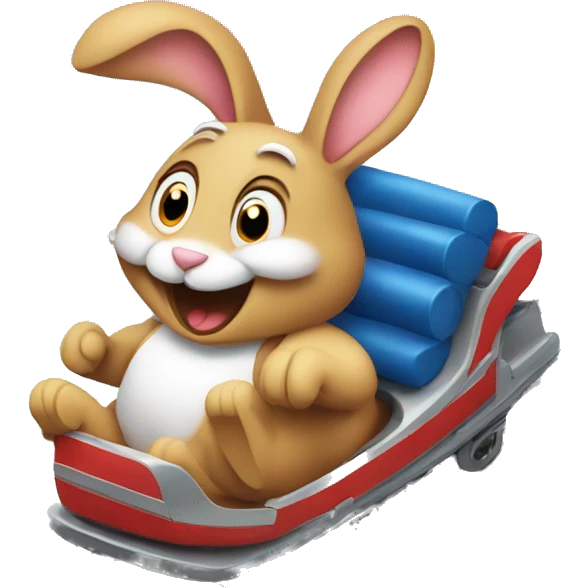 Rabbit riding rollercoaster emoji