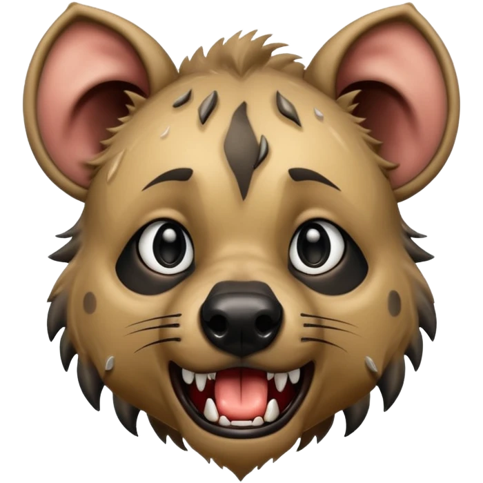 Glossy homeless hyena tearing up emoji
