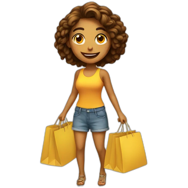 Chica comprando emoji