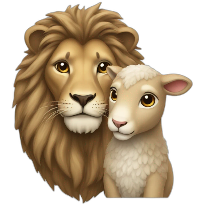 Lion and lamb  emoji