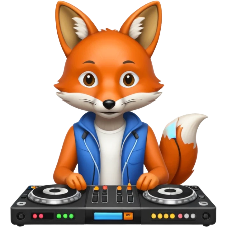 DJing fox emoji