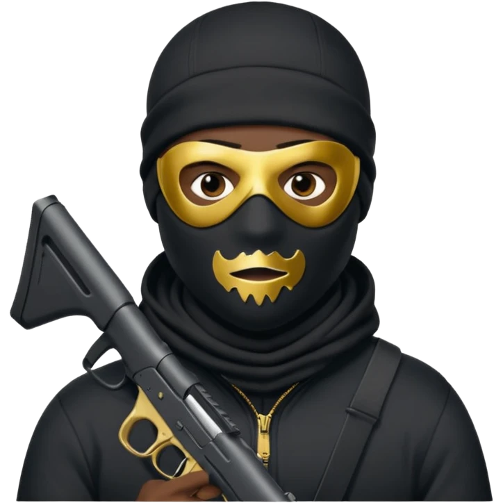 black Nike Ski mask tn guy with gun emoji