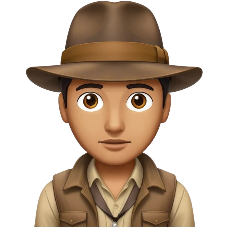 Wearing Indiana Jones hat emoji