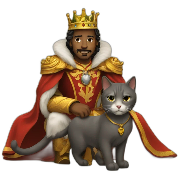 King with a cat emoji