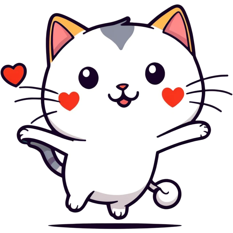 A cat falling in love  emoji