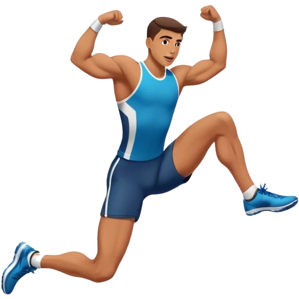 male athlete knee in air jumping emoji