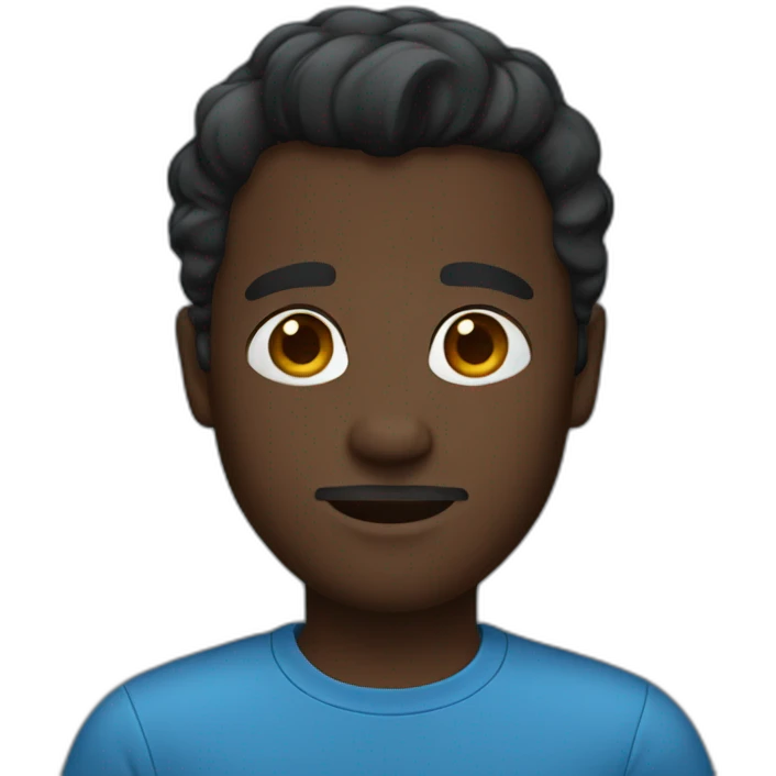 solo blue shirt dark-skinned emoji
