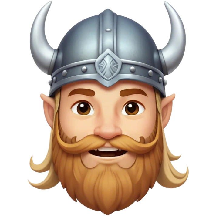 Clash of Clans aesthetic: Cinematic Playful Viking Portrait Emoji, Head tilted with a cheeky grin and twinkling eyes, featuring a compact, charming build with a modest, stylized Viking helmet and a playful beard, his face rendered in natural skin tone, Simplified yet irresistibly charming features, highly detailed, glowing with a warm, inviting radiance, high shine, spirited and lively, stylized with an air of whimsical Nordic mischief, soft glowing outline, capturing the essence of a playful Viking exuding friendly rogue charm! emoji
