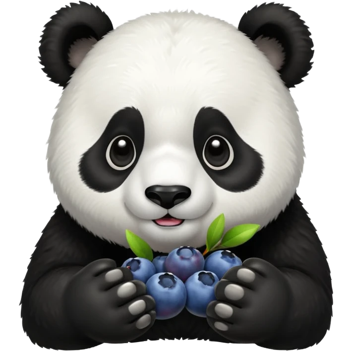 Panda bear eating blueberries emoji