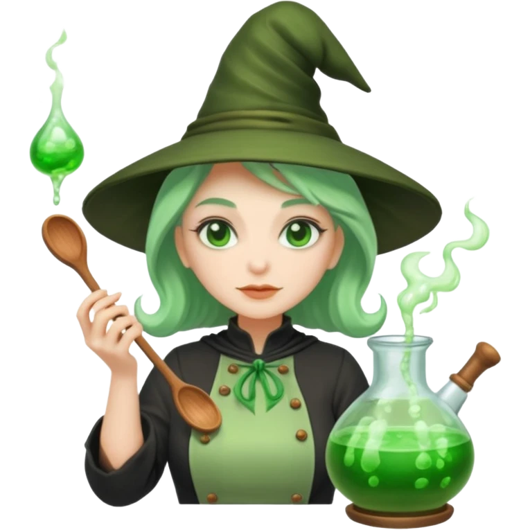 green witch cooking potion emoji