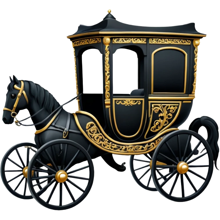 Black horse carriage in 1679 emoji