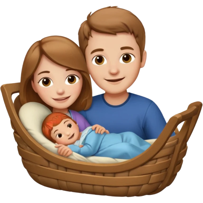 noel wood cradle with dee emoji