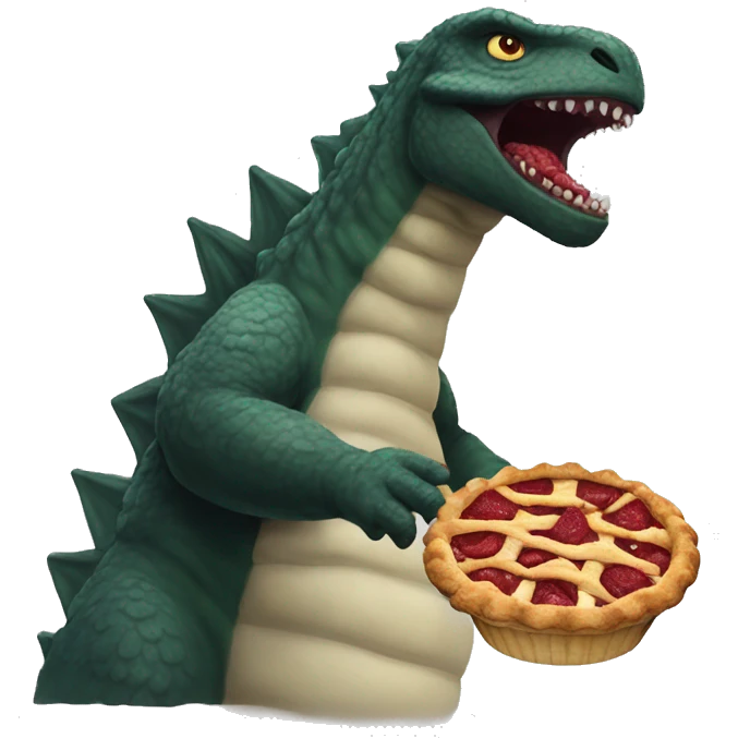 Godzilla eating a pie  emoji