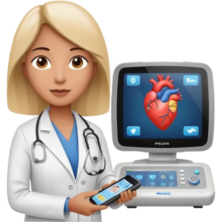 Cardiac sonographer with Philips ultrasound machine emoji