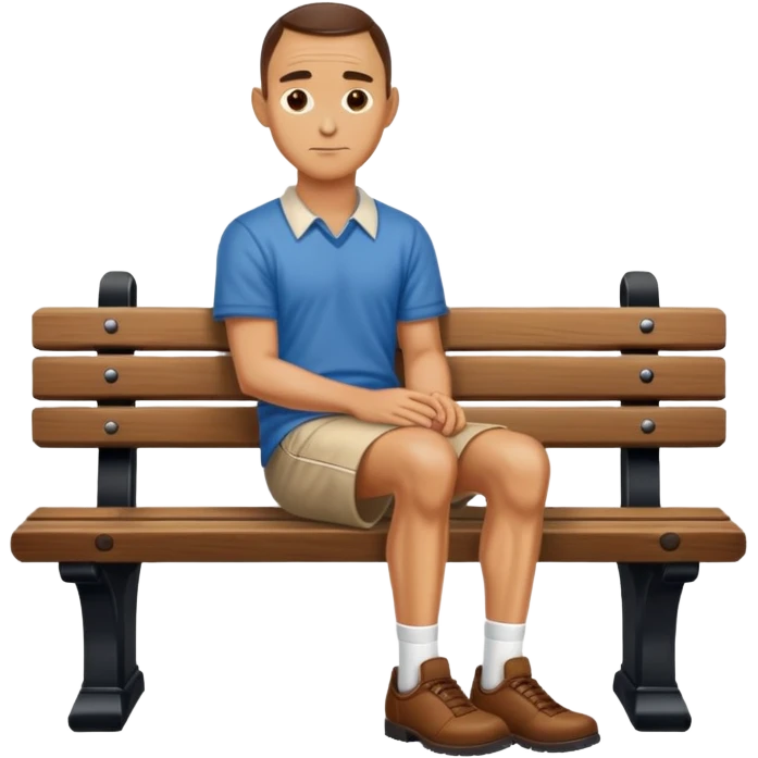 Forrest Gump sitting on bench emoji