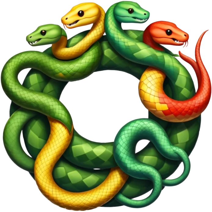 five snakes arranged in a circle emoji