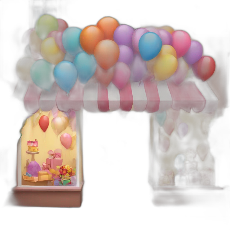 balloons and gift wrapping shop emoji