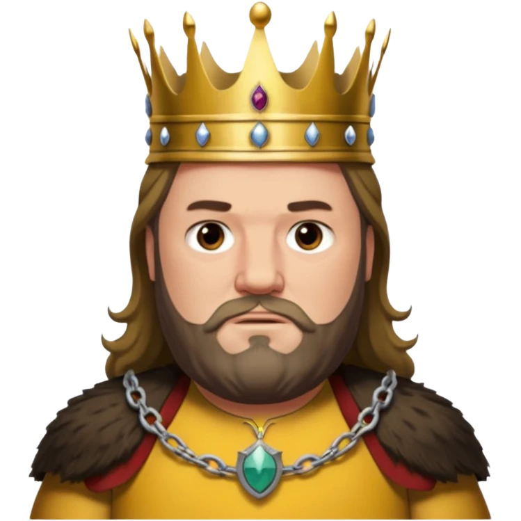 Robert Baratheon from Games of throne character face only front face emoji
