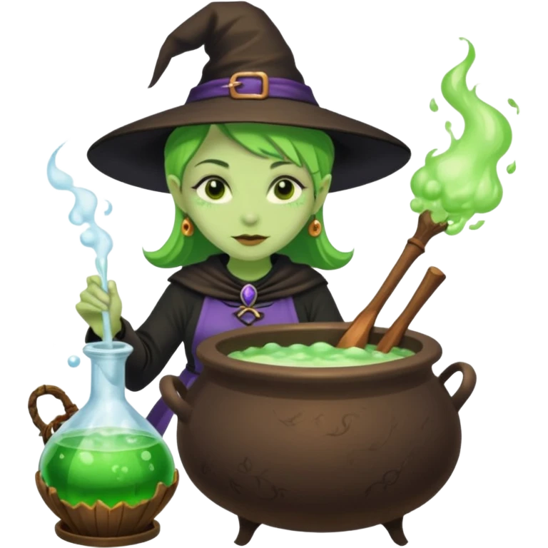 green witch cooking potion emoji